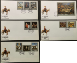 Georgia 1995 Niko Pirosmanashvili paintings Set of 10 stamps and block on RARE 5 FDCs