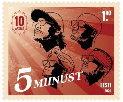 Estonia 2026 Estonian music 5 MIINUST group Stamp MNH