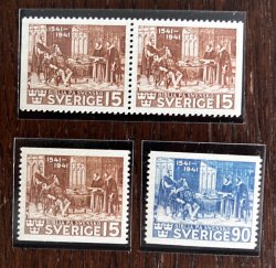 Sweden 1941 First Swedish Translation of the Bible 400 ann Full Set of 4 stamps MNH