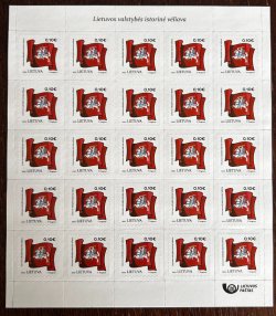 Lithuania 2022 Definitives Symbols of the Republic of Lithuania Flags 10c Sheetlet MNH