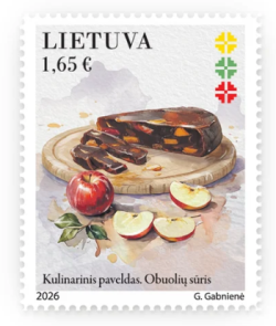 Lithuania 2026 National culinary heritage Apple cheese Stamp MNH