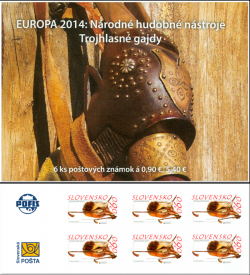Slovakia 2014 Europa CEPT National Musical Instruments Three Drones Bagpipes Booklet MNH