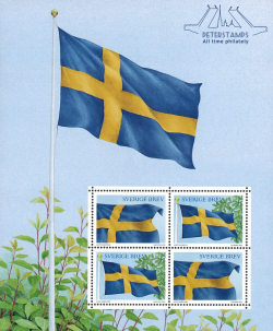 Sweden 2026 Definitives Flags Set of 4 stamps in special block MNH