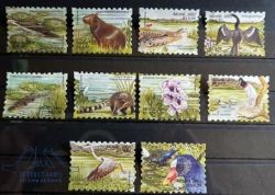 Brasil Brazil 2001 Fauna and flora nature of Pantanal reserve set of 10 stamps MNH