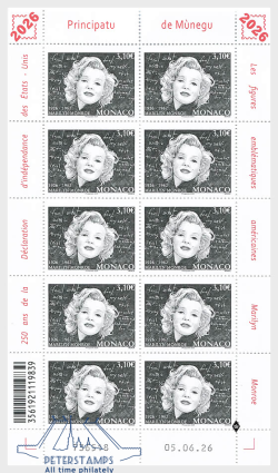 Monaco 2026 Marilyn Monroe Sheetlet MNH