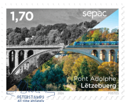 Luxembourg 2026 SEPAC joint issue Iconic landmarks Train Adolphe bridge Stamp MNH