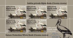 Montenegro 2026 Nature Protection Birds White Stork Ciconia ciconia Sheetlet with label MNH