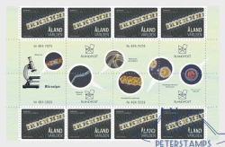 Aland Finland 2026 Baltic Flora and fauna Microalgae Block of 8 stamps and all labels MNH