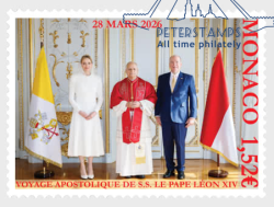 Monaco 2026 Memory of the Apostolic Journey of His Holiness Pope Leo Xiv Stamp MNH