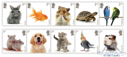 Great Britain United Kingdom 2026 Fauna Pets Birds Cat Dog ... Set of 10 stamps in 2 strips MNH